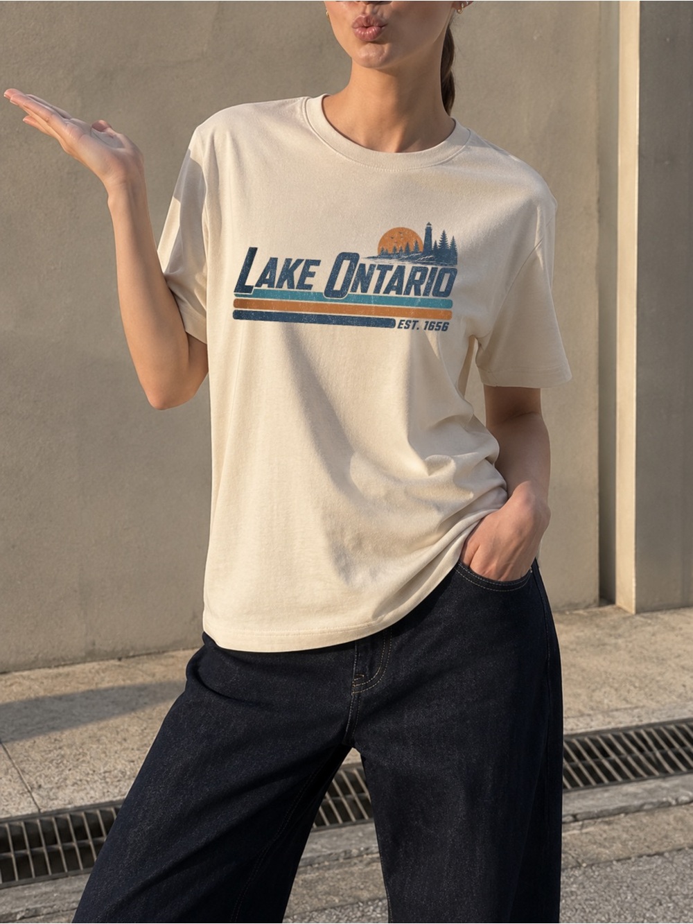 Lake Ontario Great Lakes Unisex T-shirt Travel Graphic Tee
